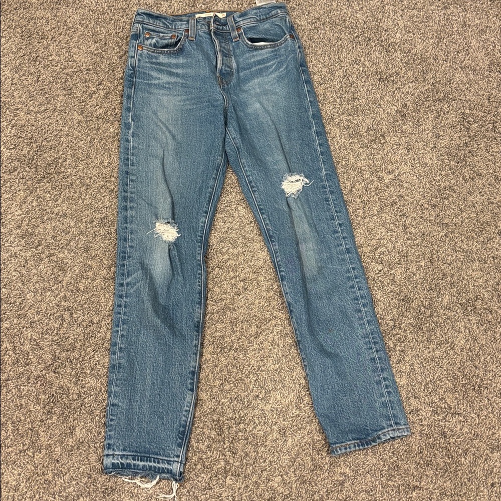 Stylish Blue Straight Leg Women's Jeans